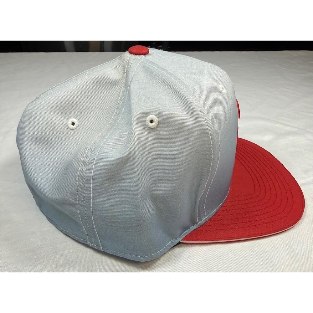 Miami Heat Fitted 7 3/8 Flat Bill Hat Mitchell & Ness Gray/Red NBA - READ - Picture 5 of 8